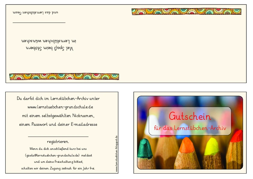 Lernstübchen-(Weihnachts-)Gutschein